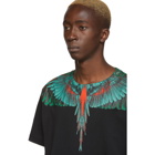 Marcelo Burlon County of Milan Black and Green Wings T-Shirt