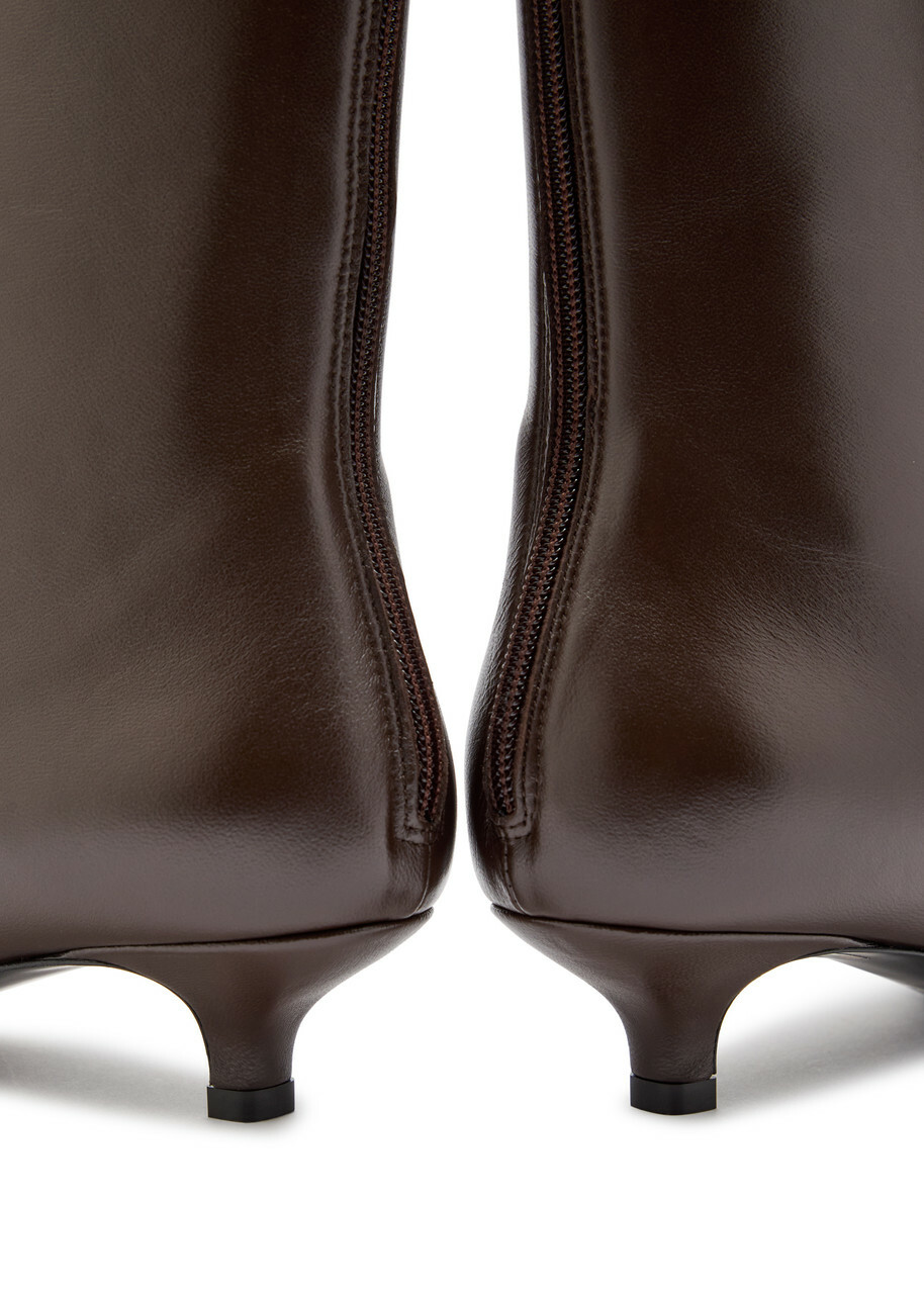 Toteme 30 Nappa Leather Ankle Boots Brown
