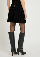 Balmain Sequin-embellished Stretch-knit Mini Skirt Black And Silver