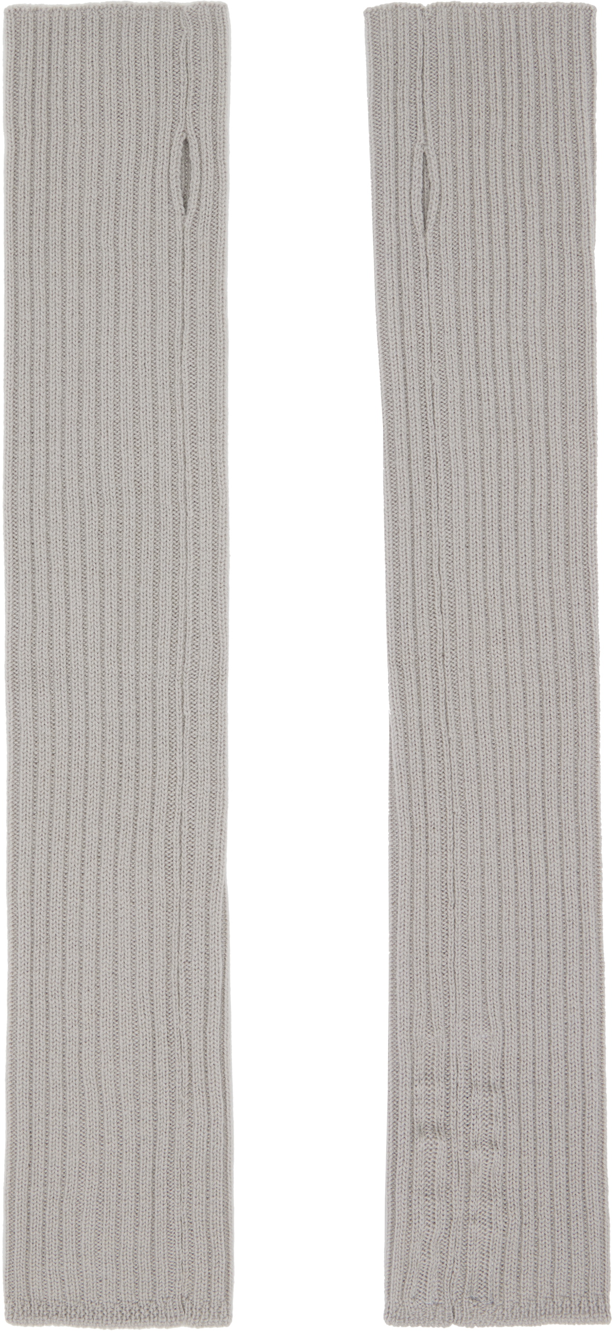 Rick Owens Gray Concordians Rasato Knit Arm Warmers