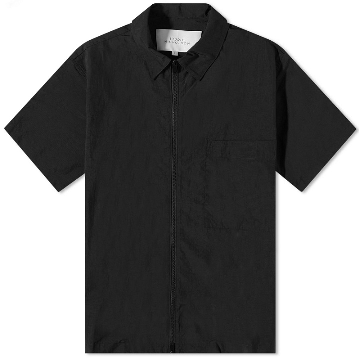 Photo: Studio Nicholson Men's Inject Short Sleeve Shirt in Black
