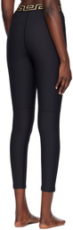 Versace Underwear Black Greca Leggings