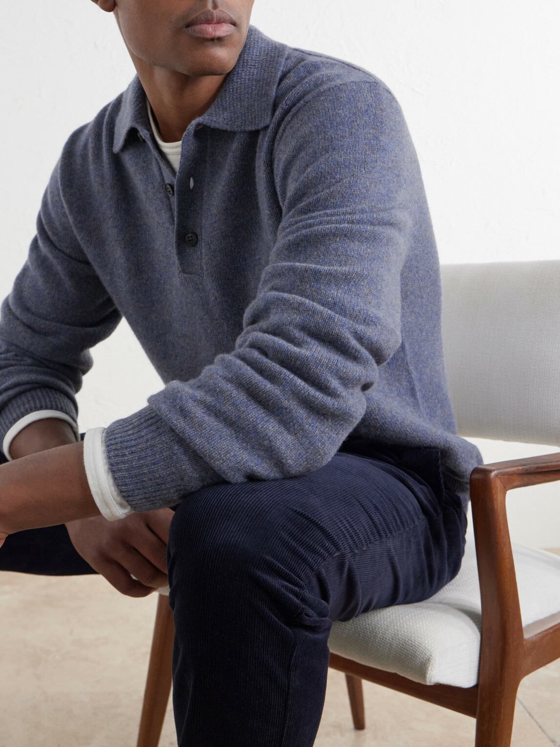 Sunspel - Wool Polo Shirt - Blue