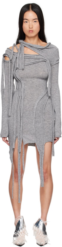 Photo: Ottolinger Gray Strappy Knit Minidress