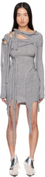 Ottolinger Gray Strappy Knit Minidress