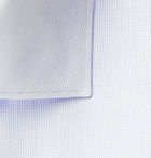 Brioni - Cutaway-Collar Pinstriped Cotton-Poplin Shirt - Blue