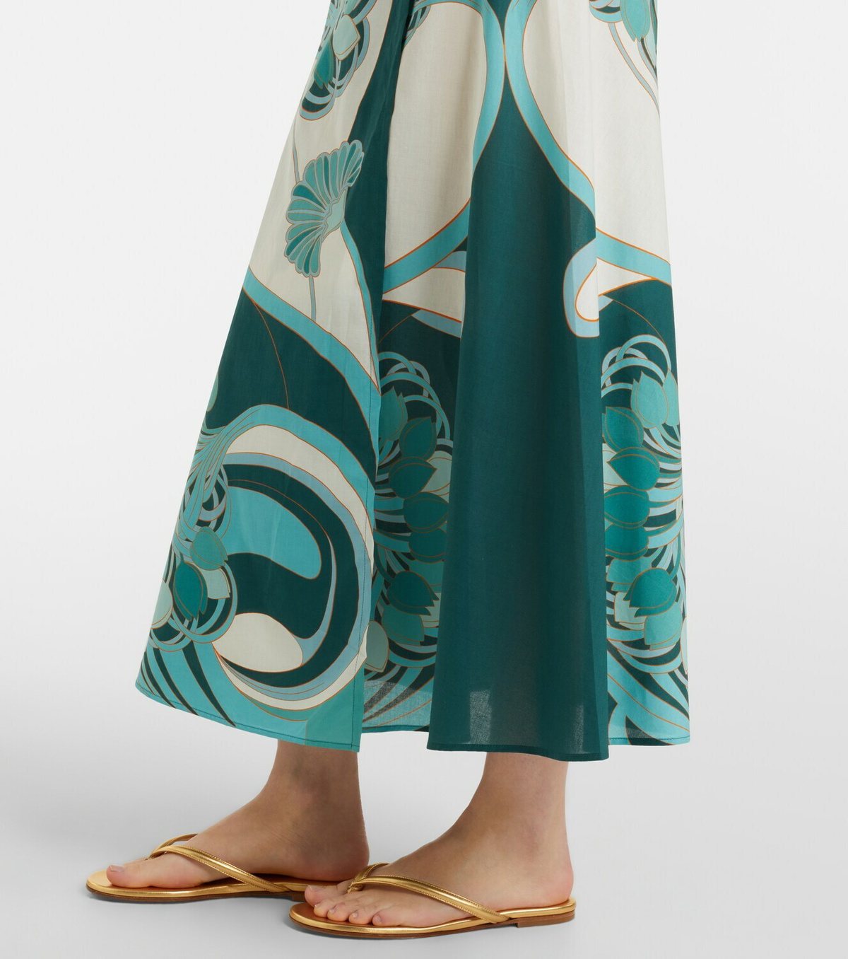 La DoubleJ Sarong floral cotton muslin wrap skirt