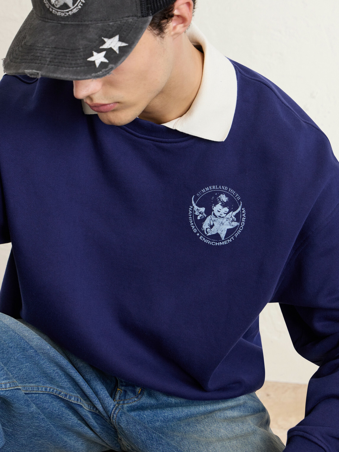 NAHMIAS - Youth Enrichment Logo-Print Cotton-Jersey Sweatshirt - Blue