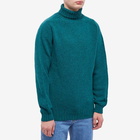 Howlin by Morrison Men's Howlin' Moonchild Donegal Roll Neck Knit in Green Mix