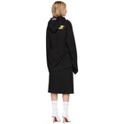 Vetements Black Hoodie Wrap Dress