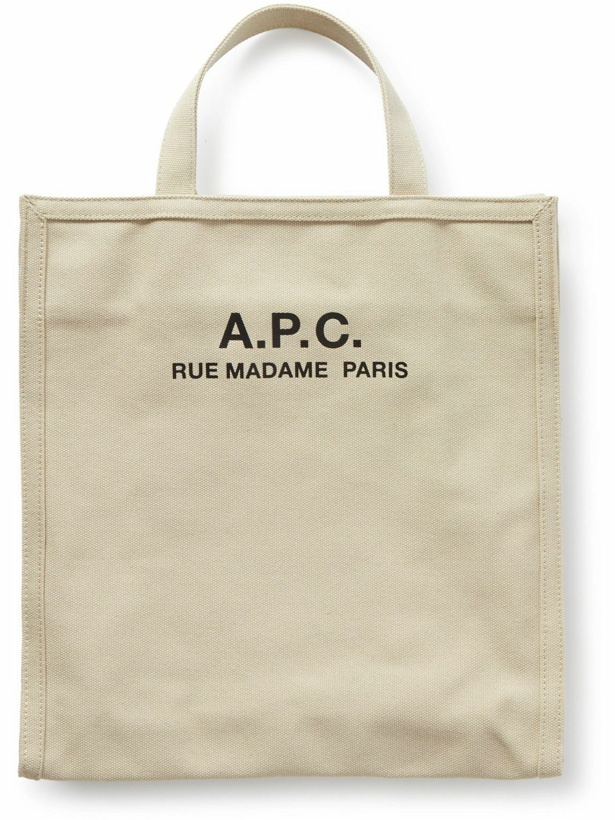 Photo: A.P.C. - Recuperation Logo-Print Cotton-Canvas Tote