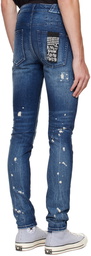 Ksubi Blue Chitch Glory Trashed Jeans