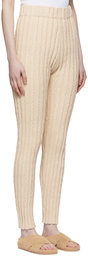 Lauren Manoogian Beige Cotton Lounge Pants