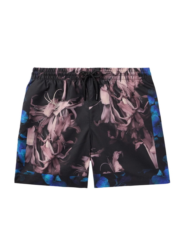 Photo: Dries Van Noten - Straight-Leg Mid-Length Printed Swim Shorts - Black