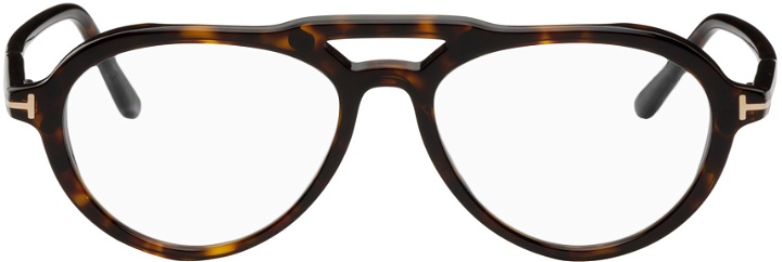 Photo: TOM FORD Tortoiseshell & Black Clip-On Sunglasses
