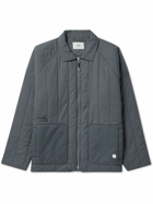 Folk - Panelled Padded Cotton-Twill Jacket - Blue