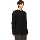 Paul Smith Black Virgin Wool Cable Knit Sweater