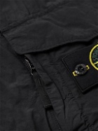 Stone Island - Logo-Appliquéd Garment-Dyed Naslan Light Overshirt - Black