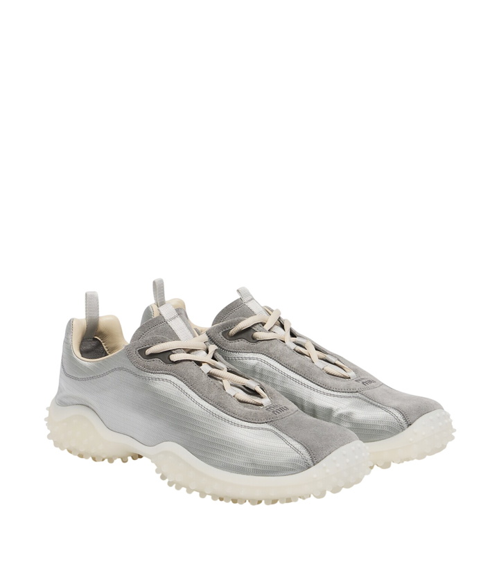 Photo: Miu Miu Bubble suede-trimmed sneakers