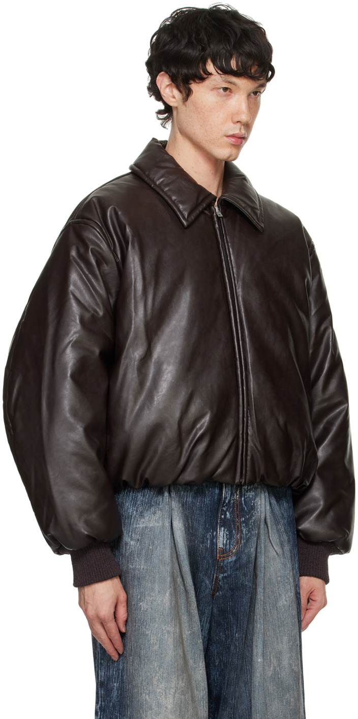 ジャケット Acne Studios Brown leather over bomber jacket Leather bomber jacket in brown - Acne Studios | Mytheresa