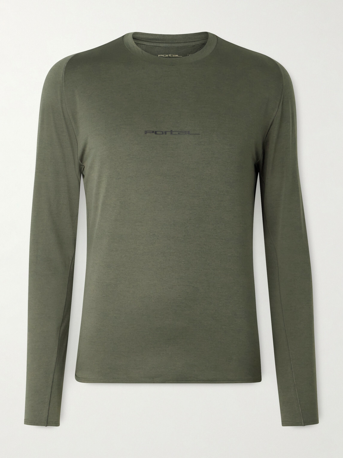 Portal - Lateral Peak Logo-Print Recycled-Jersey T-Shirt - Green