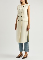 Veronica Beard Hoxton Sleeveless Wool-blend Jacket Ivory