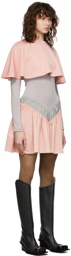 FIDAN NOVRUZOVA SSENSE Exclusive Grey & Pink Two-Piece Shaf Cape Dress