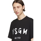 MSGM Black Brushed Logo T-Shirt