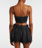 Faithfull Lucia polka-dot linen crop top