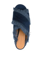 See by Chloé 100mm Frayed-detailing Denim Mules