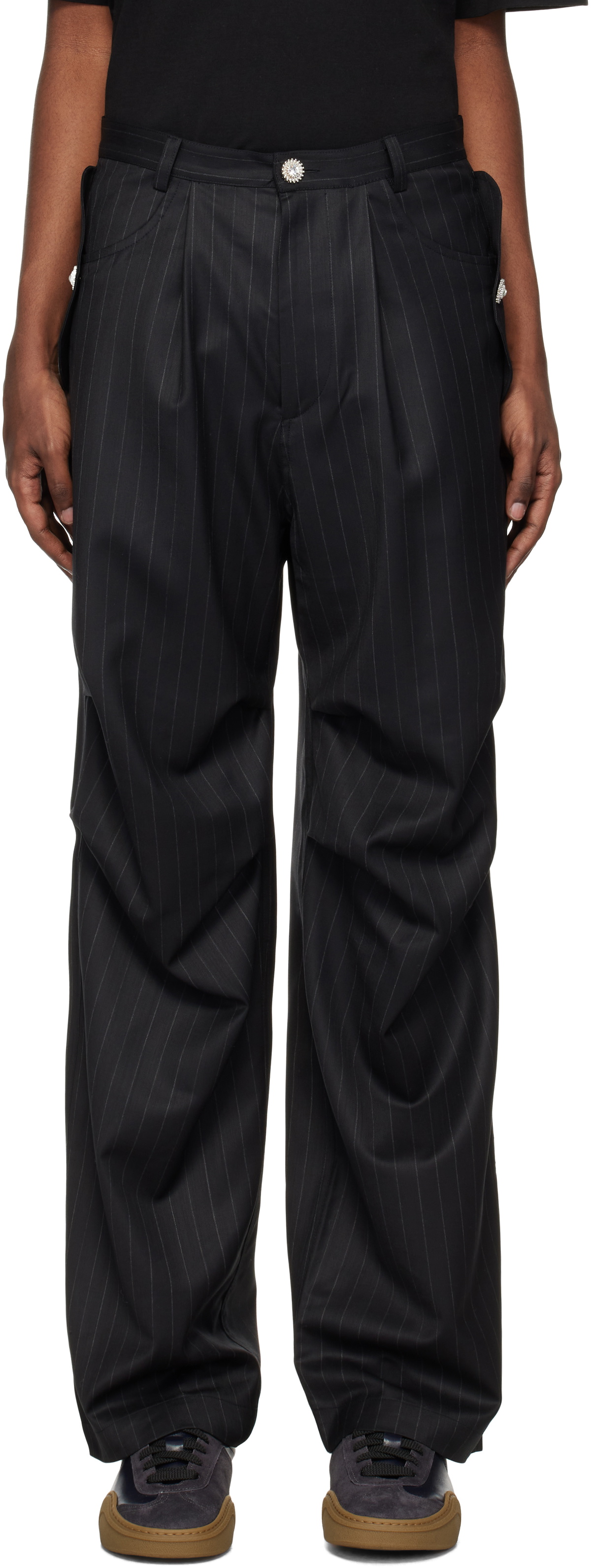 BLUEMARBLE Black Parachute Trousers