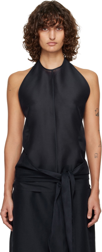 Photo: LE17SEPTEMBRE Navy Fluid Halterneck Top