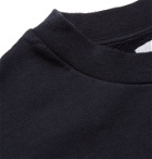 4SDesigns - Fleece-Back Cotton and Wool-Blend T-Shirt - Blue