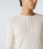 Auralee Ribbed-knit cotton Henley shirt