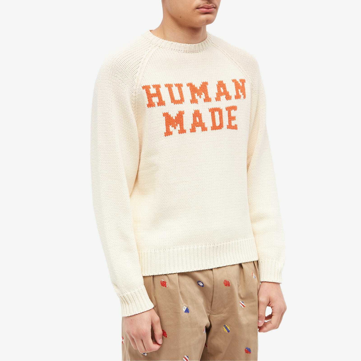 HUMAN MADE BearRaglan Knit Sweater White-