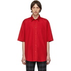 Balenciaga Red Logo Short Sleeve Shirt