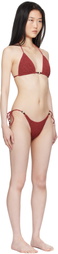 Bond-Eye Burgundy Ingrid Triangle & Vista Brief Bikini