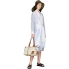 Loewe Blue and White Striped Belted Shirt Dress