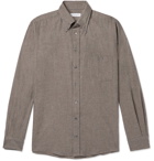 RICHARD JAMES - Button-Down Collar Brushed Cotton-Flannel Shirt - Neutrals