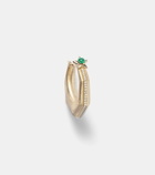 Marie Lichtenberg Baba Large 18kt gold single earring with diamonds and emerald