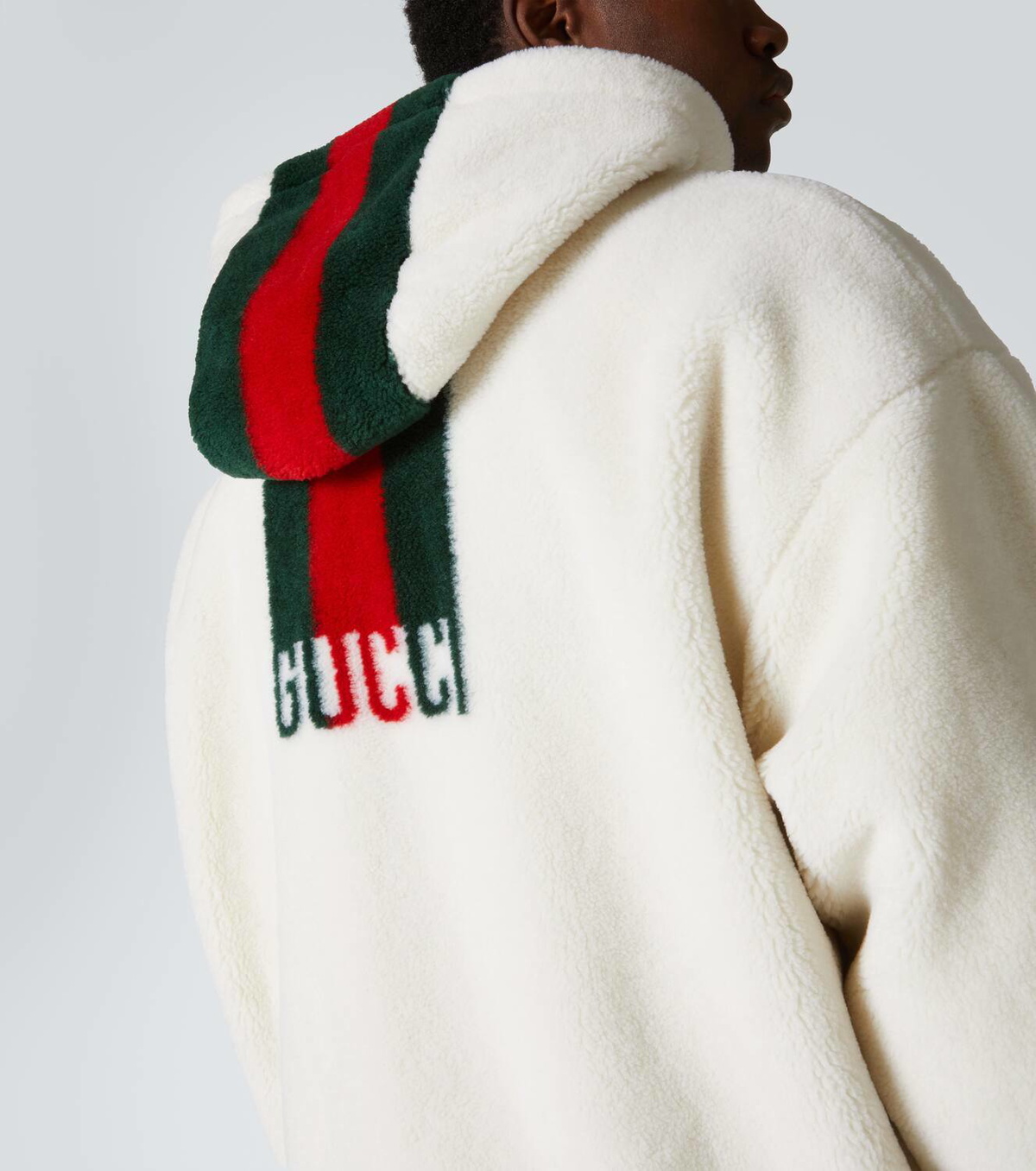 Gucci Web Stripe wool-blend fleece hoodie Gucci Gucci Web Stripe wool-blend fleece hoodie Gucci