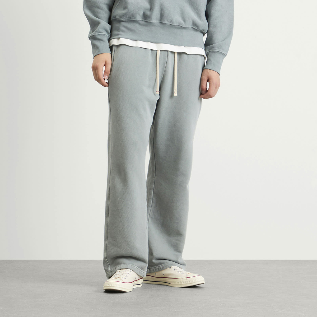 Les Tien Men's Heavyweight Classic Pant in Washed Slate Grey Les Tien
