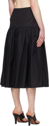 AMOMENTO Black Shirring Culotte Trousers