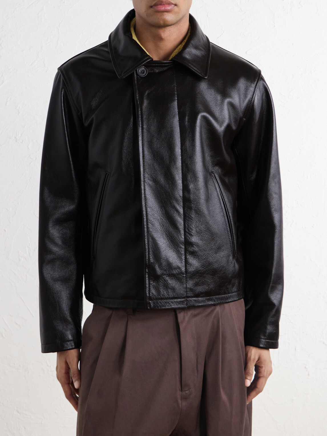 SAGE NATION - Glossed-Leather Jacket - Black