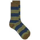 Barbour Men's Houghton Stripe Socks in Olive/Navy