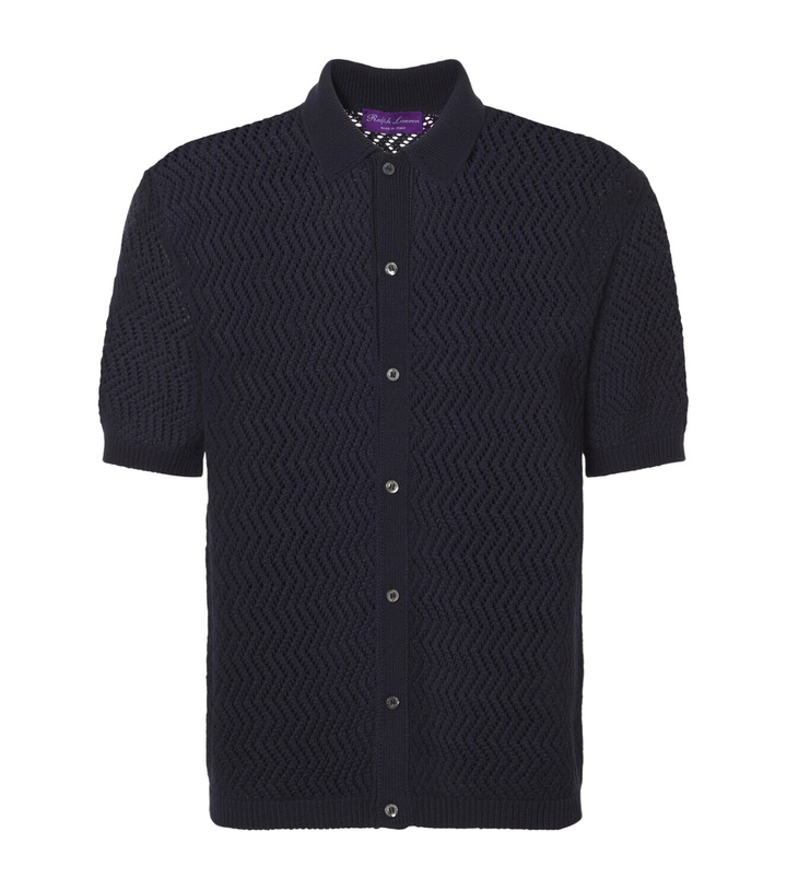 Photo: Ralph Lauren Purple Label Chevron cotton polo shirt