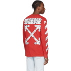 Off-White Red Airport Tape Long Sleeve T-Shirt