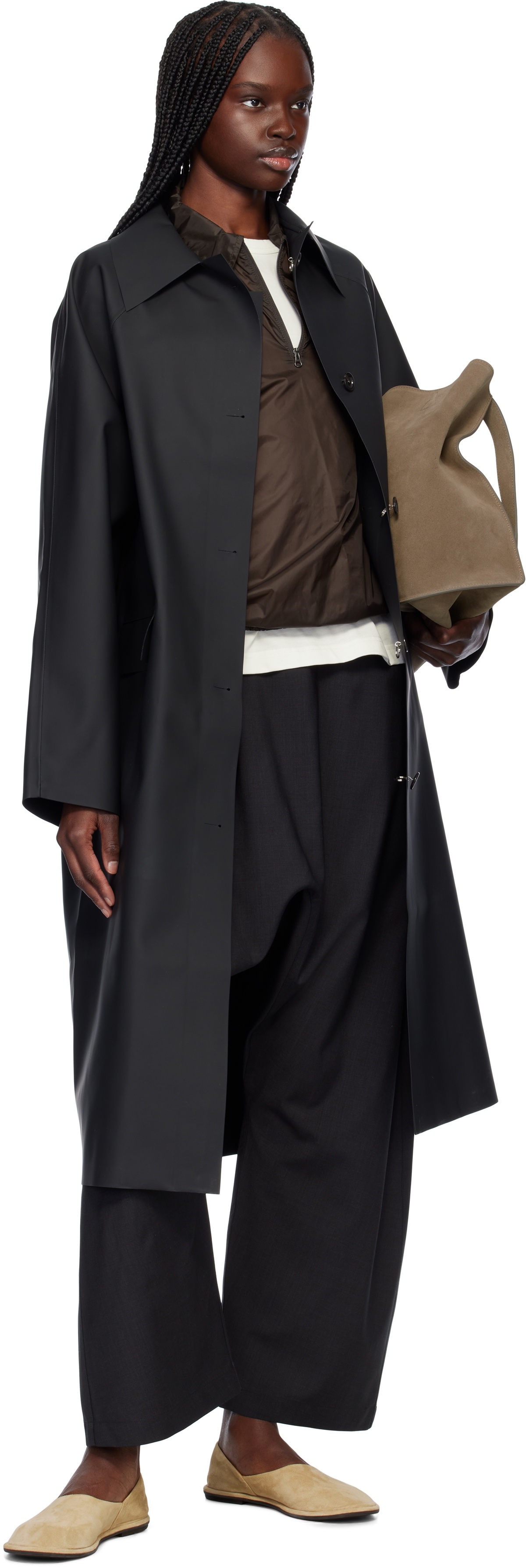 KASSL Editions Black Original Below Rubber Coat