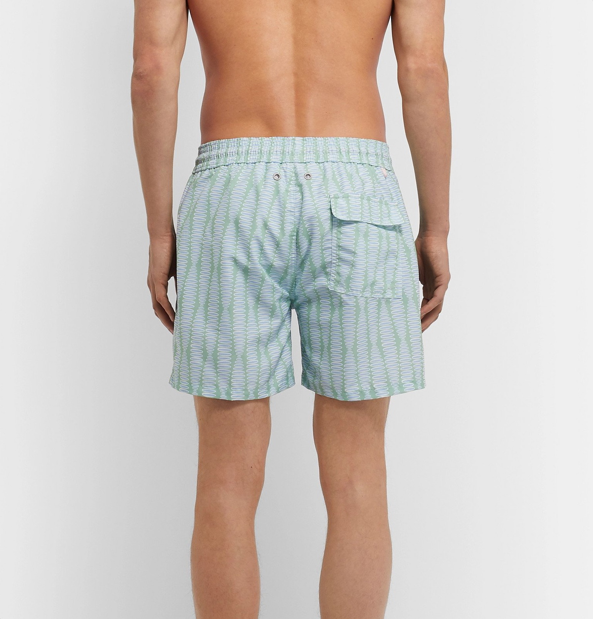 Pink House Mustique - Printed Mid-Length Swim Shorts - Green