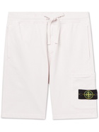 Stone Island - Straight-Leg Logo-Appliquéd Cotton-Jersey Drawstring Shorts - Pink